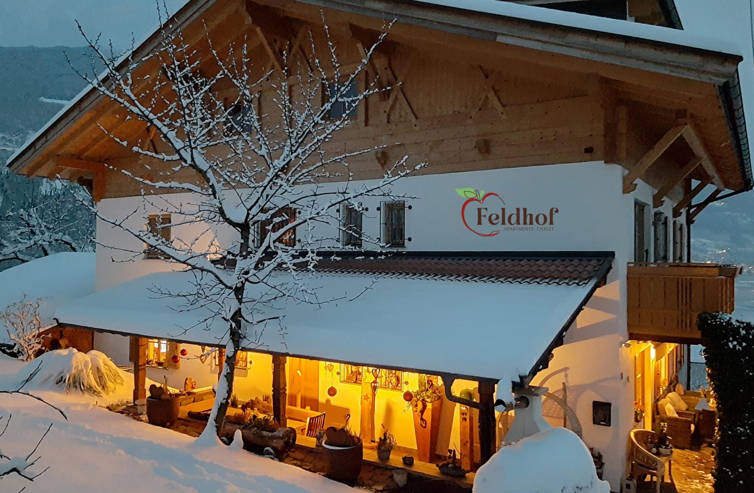 Il maso Feldhof in inverno